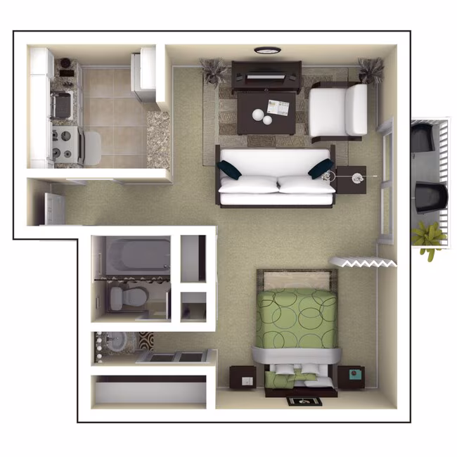 Studio • 1 Bath 13550C floor plan